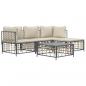 Preview: 4-tlg. Garten-Lounge-Set mit Kissen Anthrazit Poly Rattan