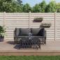 Preview: ARDEBO.de - 3-tlg. Garten-Lounge-Set mit Kissen Anthrazit Stahl