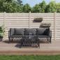 Preview: ARDEBO.de - 4-tlg. Garten-Lounge-Set mit Kissen Anthrazit Stahl