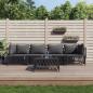 Preview: ARDEBO.de - 5-tlg. Garten-Lounge-Set mit Kissen Anthrazit Stahl