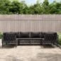 Preview: ARDEBO.de - 6-tlg. Garten-Lounge-Set mit Kissen Anthrazit Stahl