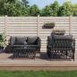 Preview: ARDEBO.de - 5-tlg. Garten-Lounge-Set mit Kissen Anthrazit Stahl