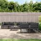 Preview: ARDEBO.de - 9-tlg. Garten-Lounge-Set mit Kissen Anthrazit Stahl