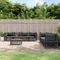 Preview: ARDEBO.de - 9-tlg. Garten-Lounge-Set mit Kissen Anthrazit Stahl