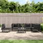 Preview: ARDEBO.de - 7-tlg. Garten-Lounge-Set mit Kissen Anthrazit Stahl