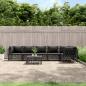 Preview: ARDEBO.de - 7-tlg. Garten-Lounge-Set mit Kissen Anthrazit Stahl