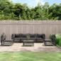 Preview: ARDEBO.de - 7-tlg. Garten-Lounge-Set mit Kissen Anthrazit Stahl