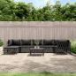 Preview: ARDEBO.de - 8-tlg. Garten-Lounge-Set mit Kissen Anthrazit Stahl