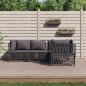 Preview: ARDEBO.de - 4-tlg. Garten-Lounge-Set mit Kissen Anthrazit Stahl