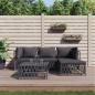 Preview: ARDEBO.de - 5-tlg. Garten-Lounge-Set mit Kissen Anthrazit Stahl