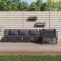 Preview: ARDEBO.de - 5-tlg. Garten-Lounge-Set mit Kissen Anthrazit Stahl