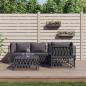 Preview: ARDEBO.de - 5-tlg. Garten-Lounge-Set mit Kissen Anthrazit Stahl