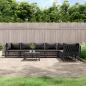 Preview: ARDEBO.de - 8-tlg. Garten-Lounge-Set mit Kissen Anthrazit Stahl