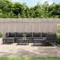 Preview: ARDEBO.de - 10-tlg. Garten-Lounge-Set mit Kissen Anthrazit Stahl