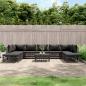 Preview: ARDEBO.de - 10-tlg. Garten-Lounge-Set mit Kissen Anthrazit Stahl