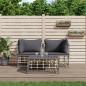 Preview: ARDEBO.de - 3-tlg. Garten-Lounge-Set mit Kissen Anthrazit Poly Rattan