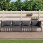 Preview: ARDEBO.de - 4-tlg. Garten-Lounge-Set mit Kissen Anthrazit Poly Rattan