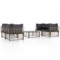 Preview: 5-tlg. Garten-Lounge-Set mit Kissen Anthrazit Poly Rattan