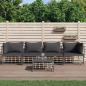 Preview: ARDEBO.de - 5-tlg. Garten-Lounge-Set mit Kissen Anthrazit Poly Rattan