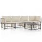 Preview: 5-tlg. Garten-Lounge-Set mit Kissen Anthrazit Poly Rattan