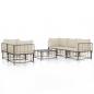 Preview: 6-tlg. Garten-Lounge-Set mit Kissen Anthrazit Poly Rattan