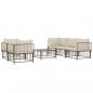 Preview: 6-tlg. Garten-Lounge-Set mit Kissen Anthrazit Poly Rattan