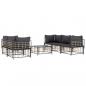 Preview: 6-tlg. Garten-Lounge-Set mit Kissen Anthrazit Poly Rattan