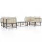 Preview: 5-tlg. Garten-Lounge-Set mit Kissen Anthrazit Poly Rattan