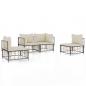 Preview: 4-tlg. Garten-Lounge-Set mit Kissen Anthrazit Poly Rattan