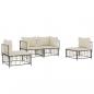 Preview: 4-tlg. Garten-Lounge-Set mit Kissen Anthrazit Poly Rattan