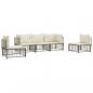 Preview: 5-tlg. Garten-Lounge-Set mit Kissen Anthrazit Poly Rattan