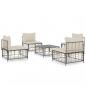 Preview: 5-tlg. Garten-Lounge-Set mit Kissen Anthrazit Poly Rattan