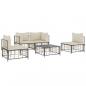 Preview: 5-tlg. Garten-Lounge-Set mit Kissen Anthrazit Poly Rattan