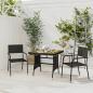 Preview: ARDEBO.de - 3-tlg. Garten-Essgruppe Poly Rattan Schwarz