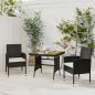 Preview: ARDEBO.de - 3-tlg. Garten-Essgruppe Poly Rattan Schwarz