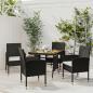 Preview: ARDEBO.de - 5-tlg. Garten-Essgruppe Poly Rattan Schwarz