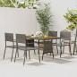 Preview: ARDEBO.de - 5-tlg. Garten-Essgruppe Poly Rattan Grau