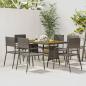 Preview: ARDEBO.de - 7-tlg. Garten-Essgruppe Poly Rattan Grau