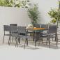 Preview: ARDEBO.de - 9-tlg. Garten-Essgruppe Poly Rattan Grau