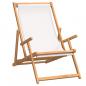 Preview: Strandstuhl Klappbar Massivholz Teak Creme