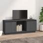 Preview: ARDEBO.de - TV-Schrank Grau 110,5x35x44 cm Massivholz Kiefer