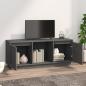 Preview: TV-Schrank Grau 110,5x35x44 cm Massivholz Kiefer