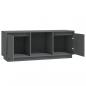 Preview: TV-Schrank Grau 110,5x35x44 cm Massivholz Kiefer