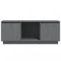 Preview: TV-Schrank Grau 110,5x35x44 cm Massivholz Kiefer