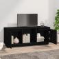 Preview: TV-Schrank Schwarz 110,5x35x44 cm Massivholz Kiefer