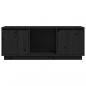 Preview: TV-Schrank Schwarz 110,5x35x44 cm Massivholz Kiefer