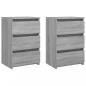 Preview: Nachttische 2 Stk. Grau Sonoma 40x35x62,5 cm Holzwerkstoff