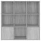 Preview: Bücherschrank Grau Sonoma 98x30x98 cm