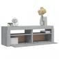 Preview: TV-Schrank mit LED-Leuchten Grau Sonoma 120x35x40 cm