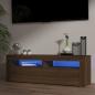 Preview: ARDEBO.de - TV-Schrank mit LED-Leuchten Braun Eichen-Optik 120x35x40 cm